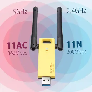 USB3.0 brezžični Wifi mrežno kartico 8812 dvojno frekvenco 2.4 G 5G z anteno AC1200M Gigabit 802.11 ac