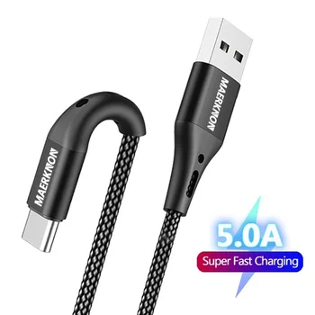 5A Tip C Kabel USB datum 3m Hitro Polnjenje Datum Za Huawei P40 Xiaomi Redmi Mobilni Telefon Android Polnilnik, Mikro USB Tip-C Kabel