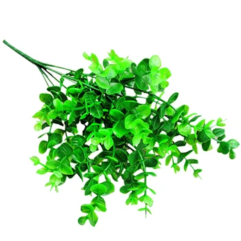 1 Pc 7-Zelene Veje Umetnih Ponaredek Plastičnih Eucalyptus Listi Rastlin Doma Dekor