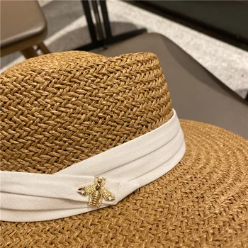 202102-2508752 novo poletje ročno izdelani votli iz papirja travo čebel traku fedoras skp moški ženske prosti čas panama jazz klobuk
