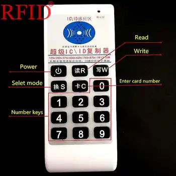 Ročni 125Khz 13.56 Mhz kopirni stroj Duplicator Cloner RFID, NFC IC/ID Bralec Pisatelj Pralni Kartice ID Keyfobs 5pcs IC Prazne Kartice 5pcs