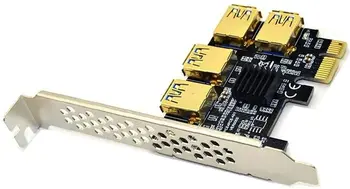 Riser USB 3.0 PCI-E Express 1x Do 16x Riser Card Adapter PCIE 1 Do 4 Reža PCIe Vrata Multiplikator Kartico Za BTC Rudar Rudarstvo