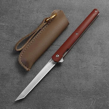 Mengoing 4 Vrste Pocket PERO, Nož M390 Rezilo Prostem Preživetje Folding Nož Rezilo z Usnjeni Plašč