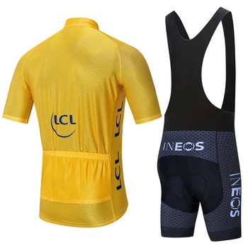 2021 Rumena INEOS Kolesarska Ekipa Jersey Poletje Quick Dry Ropa Ciclismo Oprema za Moške Kolesarske Hlače Obleko Nositi Maillot Kolesarska Oblačila