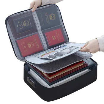 Potovanja Password lock shranjevanje vrečk Multi-layer Nepremočljiva Dokument vrečko bančno kartico, U Disk organizator potni list dodatki v torbici