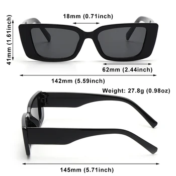 Ozko Kvadratni Okvir Pravokotnik sončna Očala Ženske Retro Vožnjo Očala Moda UV400 Zaščito Odtenki Anti-Odsevni sončna Očala