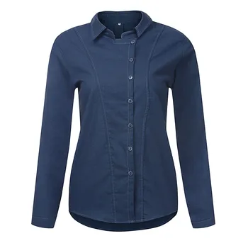 Moda Bombaž In Lan Bluzo Ženske Priložnostne Trdna Gumbi Dolgimi Rokavi Majica Bluzo Plus Velikost Vrhovi Blusas Mujer De Moda 2021