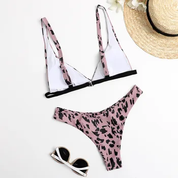 Moda Mikro Bikini Kopalke Ženske Leopard Visoko Izreži, Plavanje kopalke Biquini Nastavite Seksi Kopalke Bather bo Ustrezala Bikini 2021 #1G