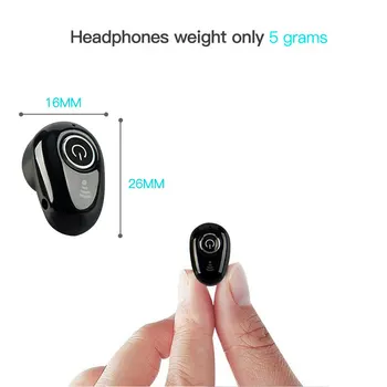 S650 Mini Bluetooth Brezžične Slušalke za V Uho Nevidno Auriculares Čepkov Prostoročne Stereo Slušalke z Mikrofonom za iPhone xiaomi