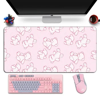 Roza Mouse Pad Anime Gaming Miška Mat Velike Mouse Pad Gume Računalnik, tipkovnico, Miško, Tipke Desk Mat Stitched Rob Za roza