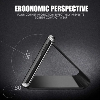 Smart Usnja Flip Mirror Ohišje Za Samsung Galaxy A70 A40 A50 A10 A20 A30 A80 A60 M20 M30 M10 Spredaj Nazaj Zajema Samsun 70 50