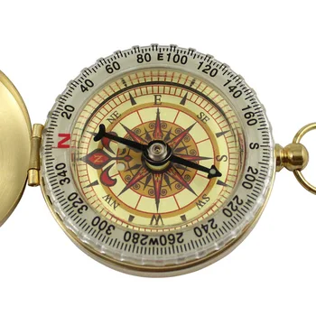 Na prostem Orodja Zlato Barvo Prenosni Kompas Kampiranje, Pohodništvo Žep Medenina, Baker Kompas za Navigacijo z Noctilucence Zaslon
