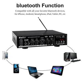 1200W bluetooth Ojačevalnik HiFi Stereo Digitalni Power Audio Ojačevalnik za Domači Kino Predvajalnik Glasbe USB TF Card Player, Avto Radio
