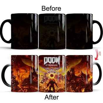 Igra Doom Kave Skodelice 11 oz Čarobno Keramični Barva Spreminja, Vrč in Skodelici Čaja, Keramični Mleka Pokal Darilo