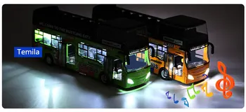 Elektronski Sound & Light Double-decker turistični avtobus, avto Zlitine model ogled Mesta z avtobusom odprtih vrat zbirka model otroci darilo