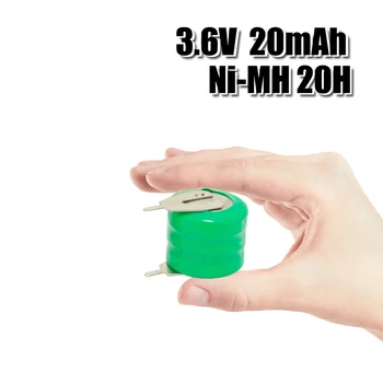 10-100 kozarcev Nove Originalne baterije za polnjenje Ni-MH Baterija 3,6 V 20mAh 11 X 12 mm za ponovno Polnjenje Gumb Celice, Baterije, Z Zatiči