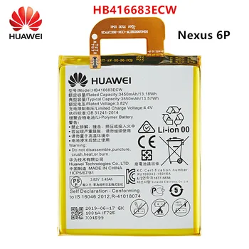 Originalni Huawei HB416683ECW 3550mAh Baterija Za HUAWEI Nexus 6P Nexus6P H1511 H1512 Mobilnega Telefona, Baterije