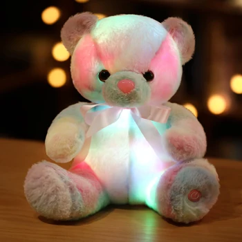 28 cm Žareče medvedek Plišastih Igrač sveti Pisane Svetlobna Medved Polnjene Živali Mehka Lutka LED Darilo za Rojstni dan za Otroke