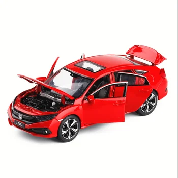 Simulacija 1: 32 Honda Civic odprtih vrat zlitine otroška igrača avto model ornament rojstni dan, Božič, Novo Leto darilo rdeč avto