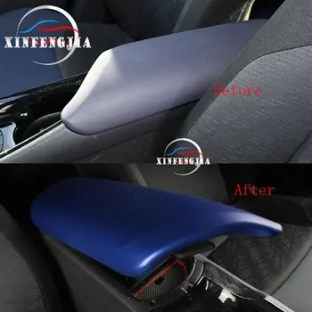 Za Toyota CHR C-HR 18-19 Modri Center Armrest Polje Konzola Škatla za Shranjevanje Okrasite Kritje Trim