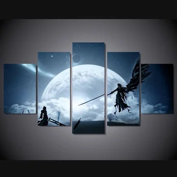 5 Kosov Platno Wall Art Slike Doma Dekoracijo Final Fantasy Igre Anime Znakov Scene HD Tiskanje Plakata Brez Okvirja