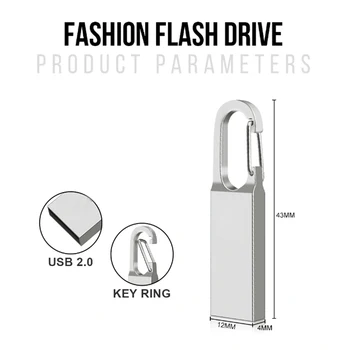 Visoka Hitrost Kovinski USB 2.0 Flash Drive Pero DM PD027 USB Flash Disk Poln Kovinskih Pen Drive Key Ring Nepremočljiva U Palico Pendrives