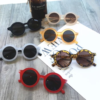 1pc New Tide Fantje Retro Krog Ulica Streljanje Otroci Outdoor sončna Očala za Zaščito pred Soncem S Ogledalo Dekleta Novo Vintage sončna Očala