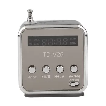Prenosni Aluminij Zlitine TD-V26 Mini Zvočnik Prenosni Digitalni LCD Zvok Micro SD/TF FM Radio, Glasbeni Stereo Zvočnik za Prenosnik