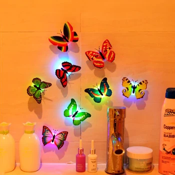 LED Žareče Metulj Igrače, otroške Sobe 3D Žareti V Temno Nočni Metulj Svetlobo Hiši Umetnosti Stenske Nalepke za Dekoracijo Stranka Otroke