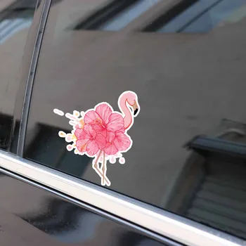 Moda Avto Nalepke Skrivnostne Rože Flamingo Auto Odbijača Okna Okraski Decal za Praske Nepremočljiva KK 11 cm*13cm