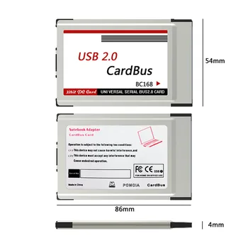 Laptop PCMCIA za USB 2.0 CardBus Pretvornik 2 Vrata PCI Express Card Adapter