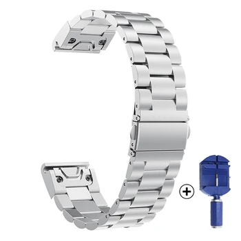 26 22 20 MM Watchband za Garmin Fenix 6S 6X 6 Pro 5X 5 5S 3HR D2 S60 Watch Hitro Sprostitev iz Nerjavečega jekla Pašček za Zapestje Zapestnica