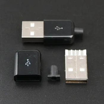 YuXi 10pcs/Veliko Mikro USB 4Pin Moški Priključek, Vtič DIY varjenje Podatkov OTG line vmesnik, DIY Podatkovni Kabel, Vtič za napajanje Opreme