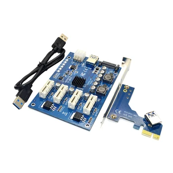 PCI-E PCI-E Adapter 1 Obrnite 4 PCI-Express Slot, 1x do 16x USB 3.0 Rudarstvo Posebne Riser Card PCIe Pretvornik za BTC Rudar Rudarstvo