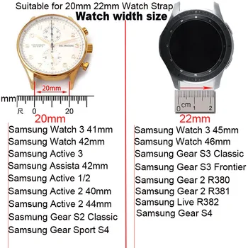 Usnje, Manšeta Za Samsung Galaxy Watch 3 45mm 41mm 46mm 42mm Aktivna 2 40 mm 44 Orodje, S3, S4, S2 Watchband Pametno Gledati Trak