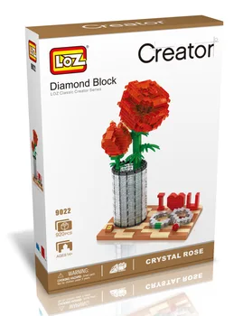 920pcs 9022 Rose Diamond Bloki za Valentinovo Ljubezen Stavba Igrače Rdeče Rose Dražbi Slika Odraslih, Igrače, Darila za Dekleta