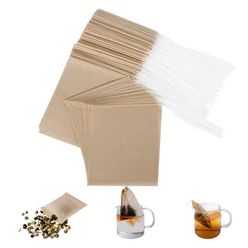 VROČE PRODAJE 300PCS Čaj, Filter Vrečke za Enkratno uporabo Papir Čaj Vrečke z Vrvico za Varno Močan Prodor Nebeljenega Papirja za Drobiž Lea