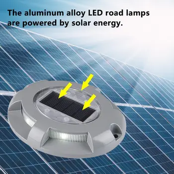 2PCS Led Aluminij Zlitine Sončne Cesti Stud Luči vodoodporna Led Solar Sijalke na Prostem Sončne Energije, Svetlobe Za Cestni Dovoz Pot Plaza