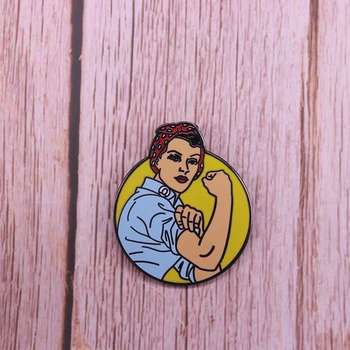 Rosie je riveter emajl pin feministične broška dekle moči značko ženske, darilo denim jopiči nahrbtnik dodatki