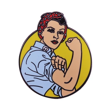 Rosie je riveter emajl pin feministične broška dekle moči značko ženske, darilo denim jopiči nahrbtnik dodatki