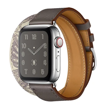 Trak za apple watch band 44 mm 40 mm Usnje zanke iwatch band 42mm 38 mm Dvojno Tour zapestnica watchband za apple ura 5 4 3 6