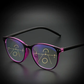 Seemfly Dioptrije +1.0 +4.0 Novi Retro Udobno Anti-modra Svetloba Presbyopia Očala Postopno Multi-focus Obravnavi Očala