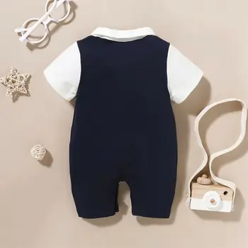 Za malčke Baby Boy Romper Jumpsuit Poročna Obleka, Formalno Stranko Oblačila Nastavite 0-18 M