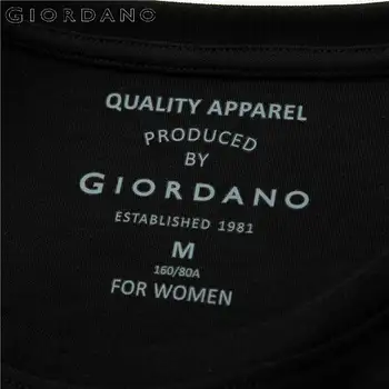 Giordano Ženske Tshirts Sponka Preprosto Navaden Crewneck Tee Majice S Kratkimi Rokavi Priložnostne Soild Camiseta Mujer 05321395
