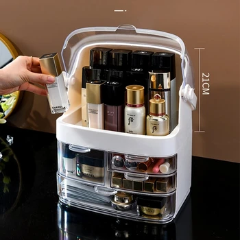 Pregledna Kozmetika Škatla Za Shranjevanje Prenosni Predal Separat Ličila Organizator Nepremočljiva Namizje Izdelkov Za Nego Kože Shranjevanje Primera