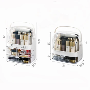 Pregledna Kozmetika Škatla Za Shranjevanje Prenosni Predal Separat Ličila Organizator Nepremočljiva Namizje Izdelkov Za Nego Kože Shranjevanje Primera