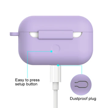 Za AirPods Pro 2019 Primeru Silikonski Shockproof Brezžična tehnologija Bluetooth Cover Za Apple Air Stroki Pr 3 TPU Slušalke Primeru S Kavljem
