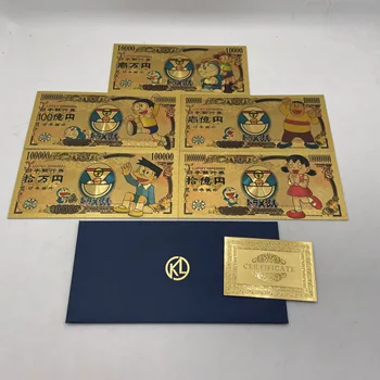 10pcs Novo Različico Japonski Anime Risanke Luštna Mačka z Magic Pocket Zlato Bankovcev Kartic Za Otroke Božično Darilo Dekoracijo