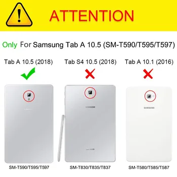 Tablični Primeru Za Samsung Galaxy Tab 10,5 T590 T595 SM-T590 2018 Usnja Kritje Zložljivo Stojalo Flip Smart Cover TabA za 10,5 palca