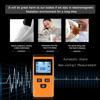 Digitalni LCD Elektromagnetnega Polja Sevanja Detektor Senzorja EMF Meter Dozimeter Tester